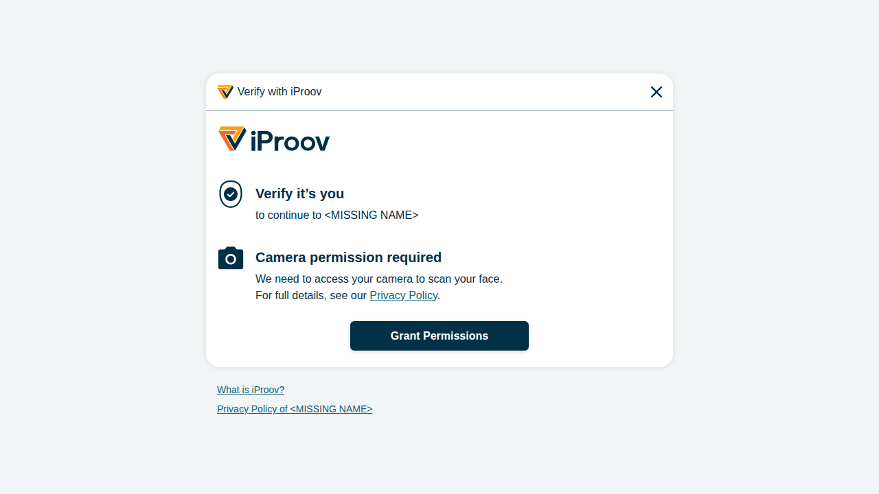 The camera-permission prompt