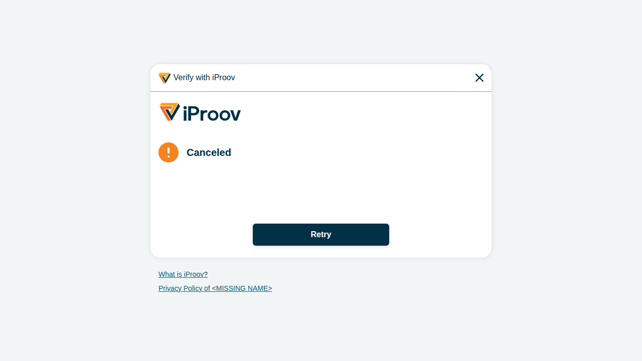 The canceled screen