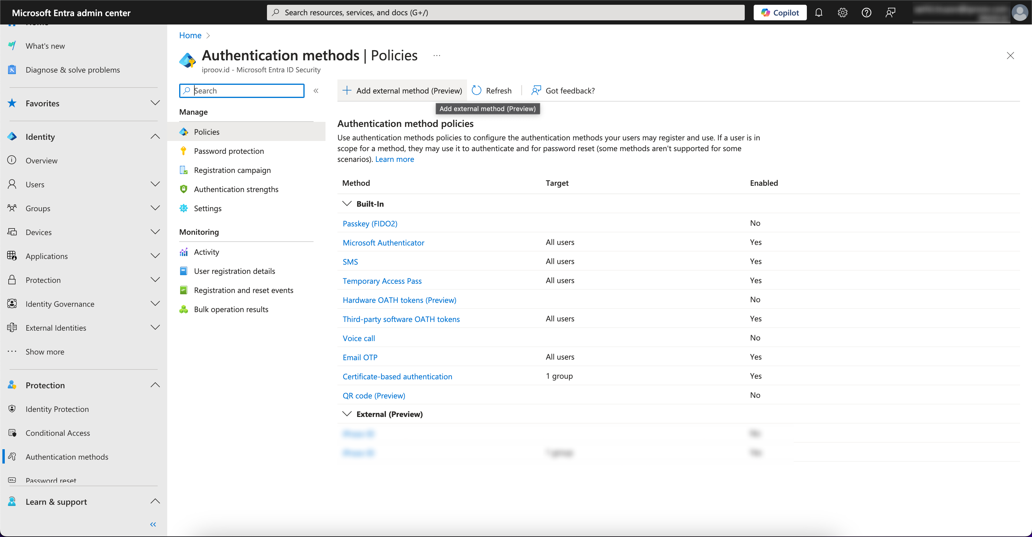 Entra certificates and secrets